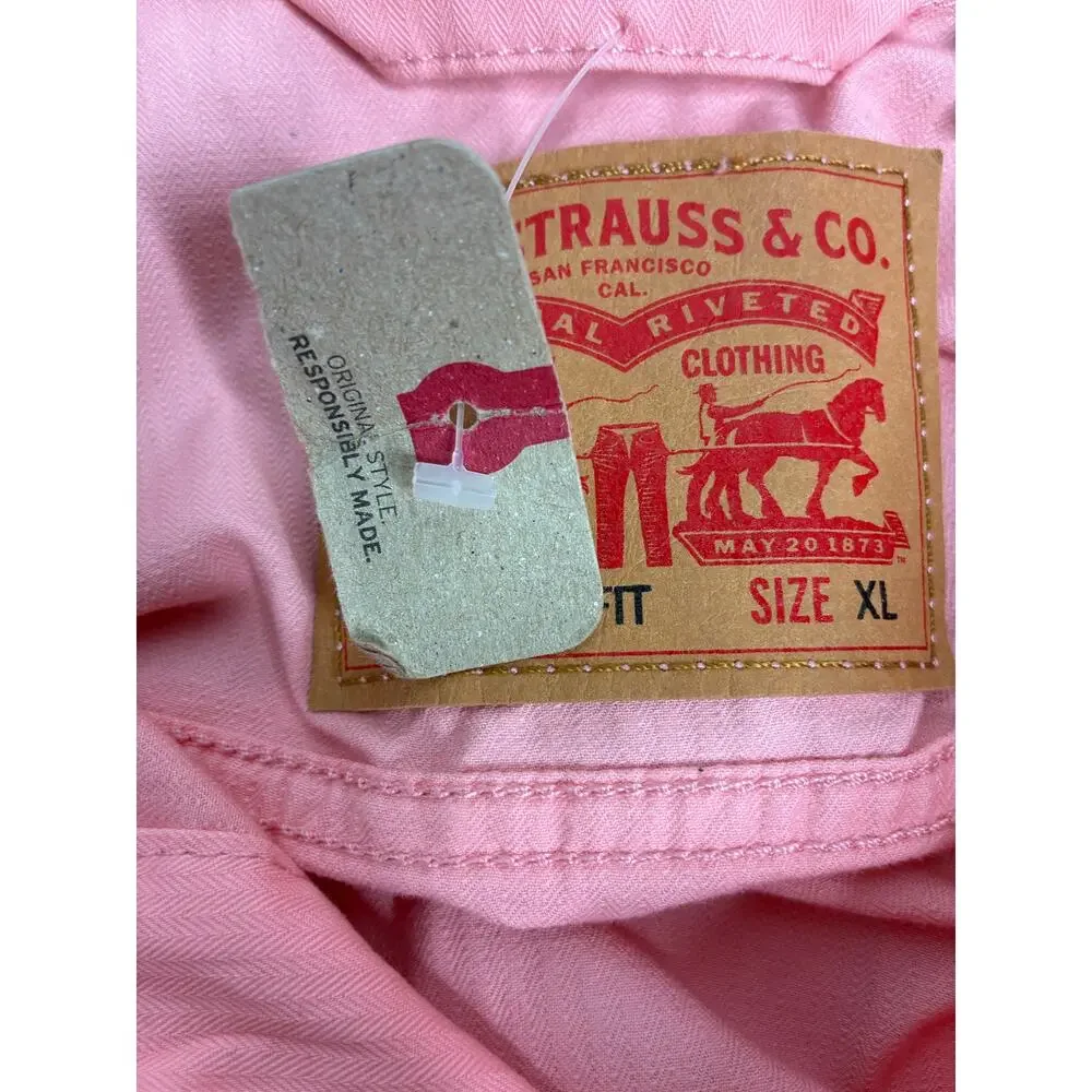 Levi's NWT Vintage Fit Trucker Pink Denim Jacket Size XL Travel Casual FLAWS